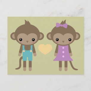 Sock Monkey Love Briefkaart
