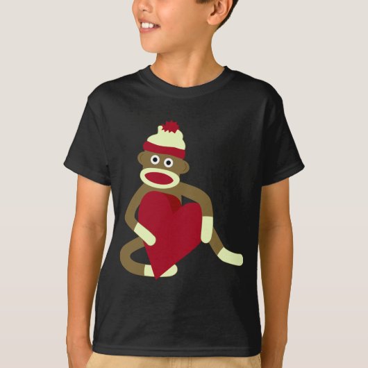 Sock Monkey Love Heart T-shirt (Voorkant)