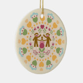 Sock Monkey Lovers in een Folk Garden Ornament (Rechts)