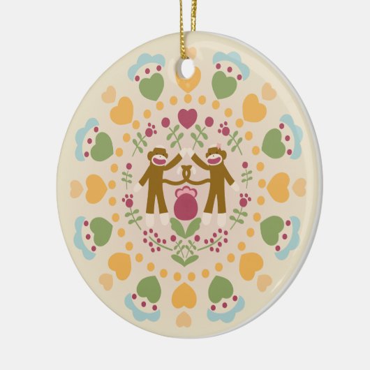 Sock Monkey Lovers in een Folk Garden Ornament (Links)