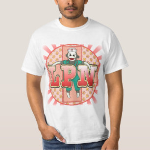 Sock Monkey LPN Verpleegster T-shirt