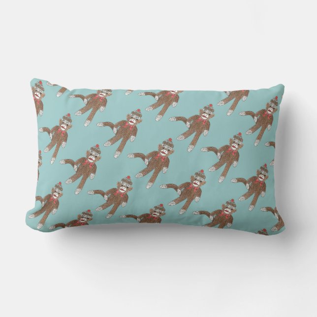 Sock Monkey Lumbar Pillow Kussen (Voorkant)