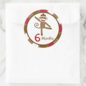 Sock Monkey Maandelijkse Mijlpaal Stickers (Tas)