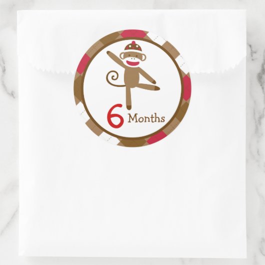 Sock Monkey Maandelijkse Mijlpaal Stickers (Tas)