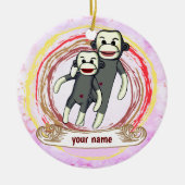 Sock Monkey mama Keramisch Ornament (Voorkant)