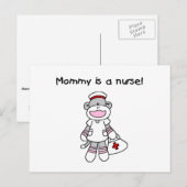 Sock Monkey Mama Nurse T-shirts en geschenken Briefkaart (Voorkant / Achterkant)