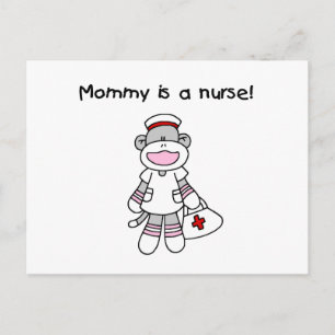 Sock Monkey Mama Nurse T-shirts en geschenken Briefkaart