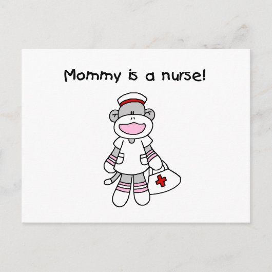 Sock Monkey Mama Nurse T-shirts en geschenken Briefkaart (Voorkant)