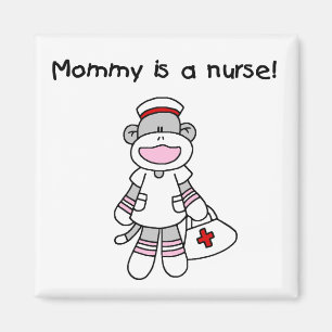 Sock Monkey Mama Nurse T-shirts en geschenken Magneet