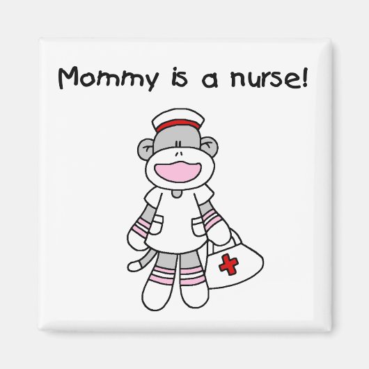 Sock Monkey Mama Nurse T-shirts en geschenken Magneet (Voorkant)