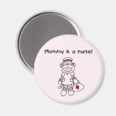 Sock Monkey Mama Nurse T-shirts en geschenken Magneet (Voorkant / Achterkant)