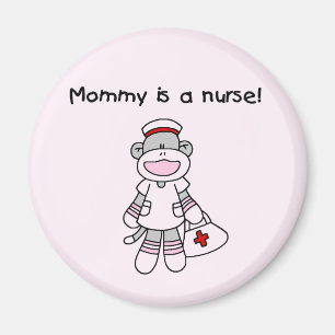 Sock Monkey Mama Nurse T-shirts en geschenken Magneet