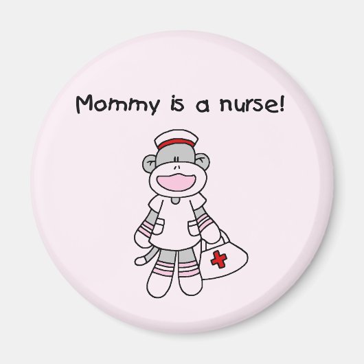 Sock Monkey Mama Nurse T-shirts en geschenken Magneet (Voorkant)
