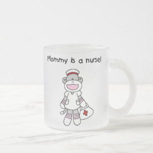 Sock Monkey Mama Nurse T-shirts en geschenken Matglas Koffiemok