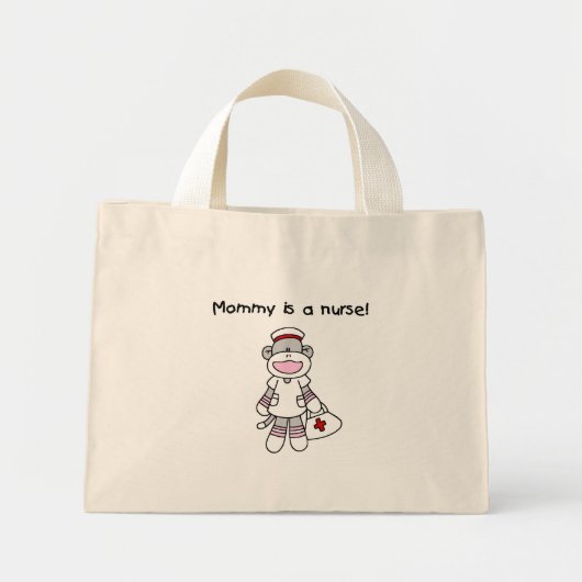 Sock Monkey Mama Nurse T-shirts en geschenken Mini Tote Bag (Voorkant)