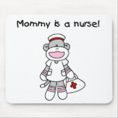 Sock Monkey Mama Nurse T-shirts en geschenken Muismat (Voorkant)