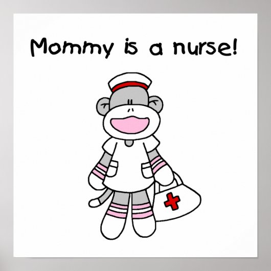 Sock Monkey Mama Nurse T-shirts en geschenken Poster (Voorkant)