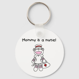 Sock Monkey Mama Nurse T-shirts en geschenken Sleutelhanger