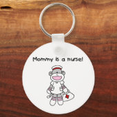 Sock Monkey Mama Nurse T-shirts en geschenken Sleutelhanger (Voorkant)