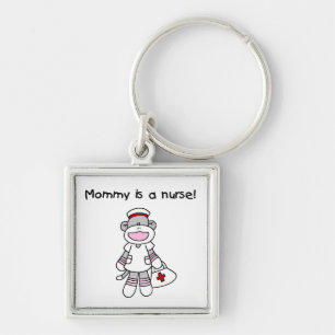 Sock Monkey Mama Nurse T-shirts en geschenken Sleutelhanger