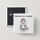 Sock Monkey Mama Nurse T-shirts en geschenken Vierkante Button 5,1 Cm (Voorkant /achterkant)