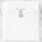Sock Monkey Mama Nurse T-shirts en geschenken Vierkante Sticker (Tas)