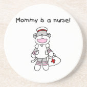Sock Monkey Mama Nurse T-shirts en geschenken Zandsteen Onderzetter (Voorkant)