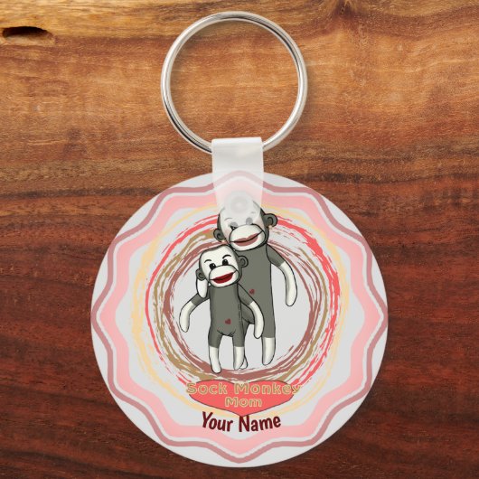 Sock Monkey mama Sleutelhanger (Voorkant)