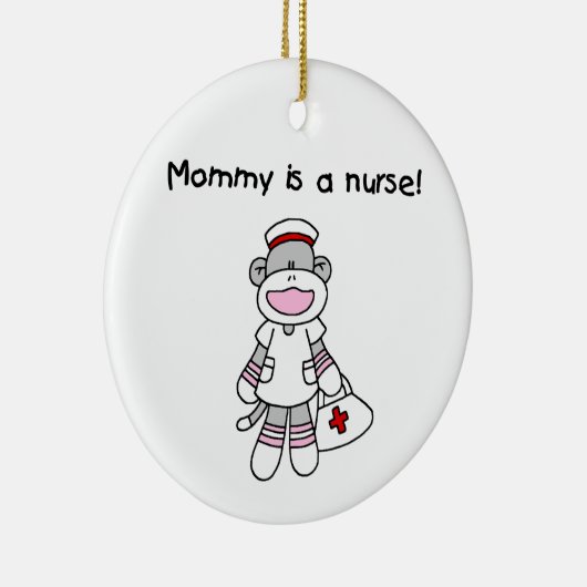 Sock Monkey mammie verpleegt T-shirts en cadeautje Keramisch Ornament (Rechts)