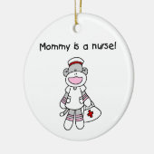 Sock Monkey mammie verpleegt T-shirts en cadeautje Keramisch Ornament (Links)