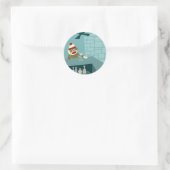 Sock Monkey Martini Bar Ronde Sticker (Tas)