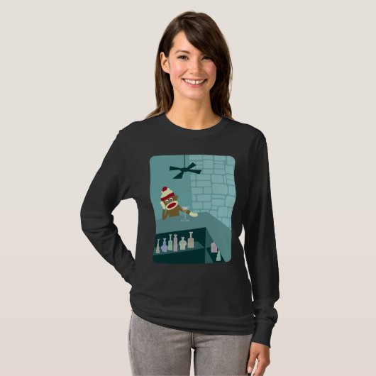Sock Monkey Martini Bar T-shirt (Voorkant volledig)