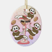 Sock Monkey Martini Keramisch Ornament (Rechts)