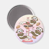 Sock Monkey Martini Magneet (Voorkant / Achterkant)