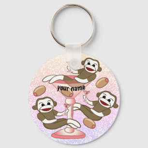 Sock Monkey Martini Sleutelhanger