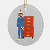 Sock Monkey Mechanic Ornament (Links)