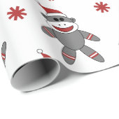 Sock Monkey met kerstkerstkerstFeestdagen Cadeaupapier (Rol Hoek)