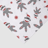Sock Monkey met kerstkerstpatronen voor kerstmis Tissuepapier (Detail)