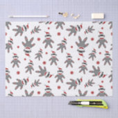 Sock Monkey met kerstkerstpatronen voor kerstmis Tissuepapier (Craft)