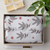 Sock Monkey met kerstkerstpatronen voor kerstmis Tissuepapier (Geschenk)