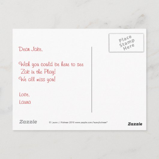 Sock Monkey "Miss You"-Briefkaart Briefkaart (Achterkant)