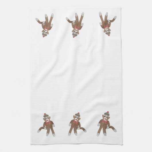 Sock Monkey MoJo Kitchen handdoek (Verticaal)