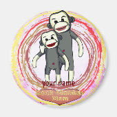 Sock Monkey Mom magneet (Voorkant)