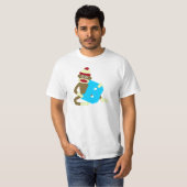 Sock Monkey Monogram Boy B T-shirt (Voorkant volledig)