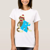 Sock Monkey Monogram Boy K T-shirt (Voorkant)