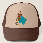 Sock Monkey Monogram Boy N Trucker Pet (Voorkant)