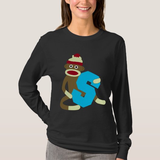 Sock Monkey Monogram Boy S T-shirt (Voorkant)