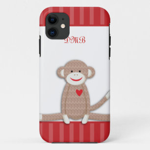 Sock Monkey Monogram iPhone 5 Hoesje