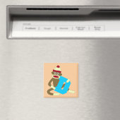 Sock Monkey Monogram Jongen D Magneet (Insitu (Vaatwasser))