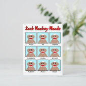 Sock Monkey Moods Briefkaart (Staand voorkant)